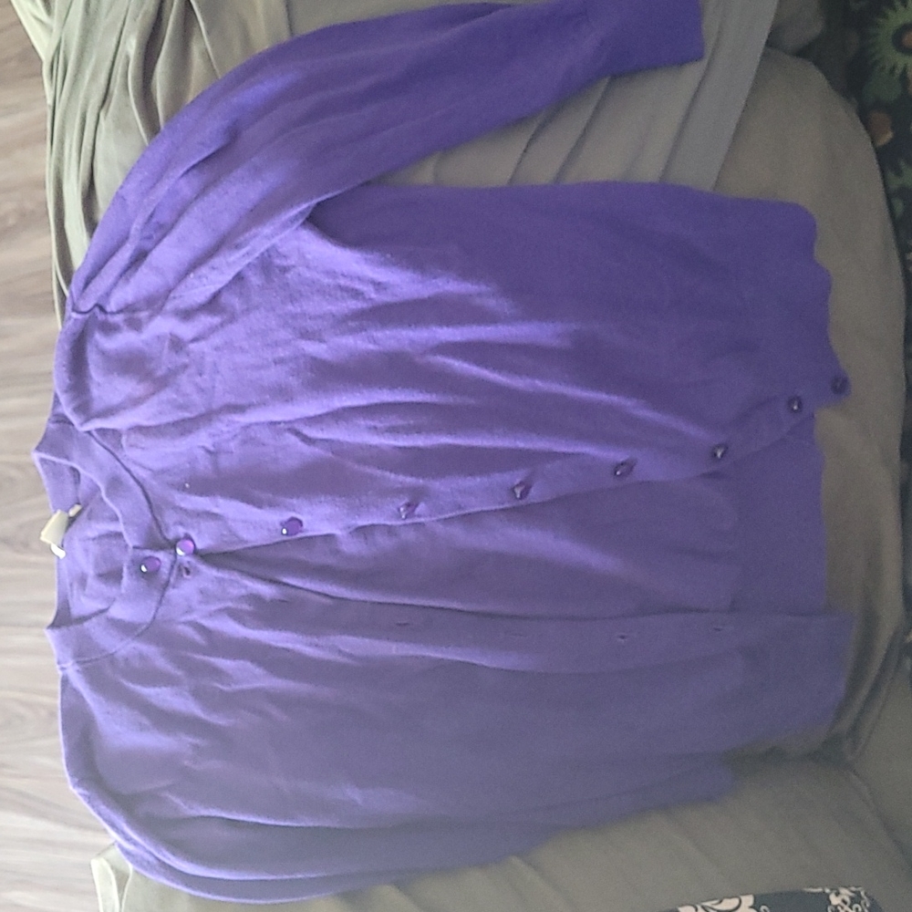 J crew purple cardigan xs